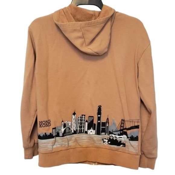 hk love | Tops | 35 Hk Love Graphic Zipper Hoodie Size Small